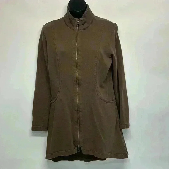 Soft surroundings sized small, brown, zip up jacket embroidered back pockets - Picture 3 of 6